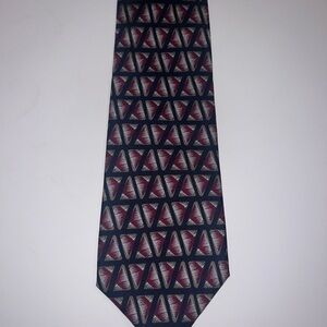 Bert Pulitzer Elegant Geometric Patterned Men's Tie - Red and Black